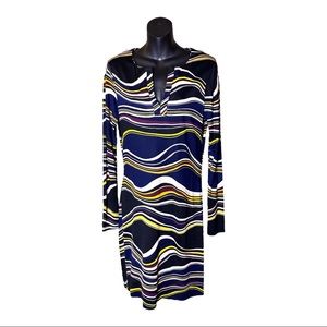 Diane Von Furstenberg Silk Long Sleeve Print Dress